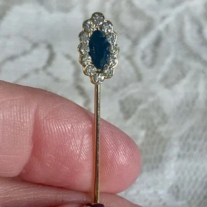 Elegant Sapphire Blue Stick Pin Lapel Pin Unique Jewelry Accessories for Women - Picture 1 of 4
