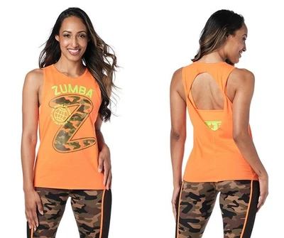 Zumba World 开放式背心 - Orange You Hot(浅橙色) ~ XS S L ~ 全新! — 第 1/2 张图片
