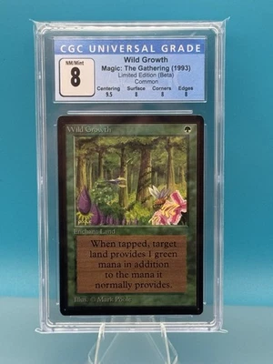 MTG Wild Growth Limited Edition Beta Common CGC 8 - Image 1 of 2