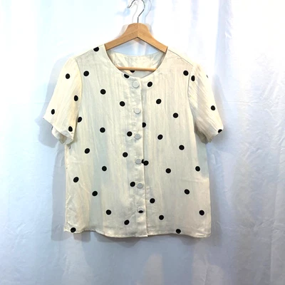 NWT Vero Moda Short Sleeve Polka Dot Blouse, Eco Friendly, Size M - Image 1 of 4