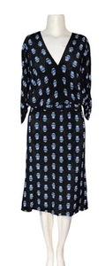 Tucker Silk Blouson Midi Dress Russian Nesting Dolls Crepe De Chine Print sz XL - Picture 1 of 8
