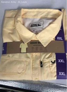 Eddie Bauer Mens Yellow Long Sleeve Woven Tech Button-Up Shirt Size 2XL - Picture 1 of 6