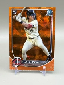 2025 Bowman Chrome Sapphire Luke Keaschall arancione /25 RC Minnesota Twins #61 - Foto 1 di 2
