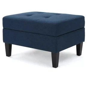 Zahra Storage Ottoman - Dark Blue - Christopher Knight Home - Picture 1 of 4