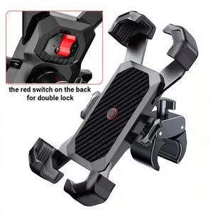Motorcycle Phone Holder Mount with Auto Lock for Bike Scooter & Golf Cart Black - Picture 1 of 6