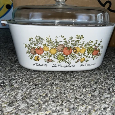 Corning Ware Spice Of Life Casserole Dish 5 Quart A-5-B With A-12-C Pyrex Lid - Image 1 of 4