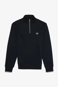 Fred Perry Half Zip Sweatshirt Navy - L - Picture 1 of 5