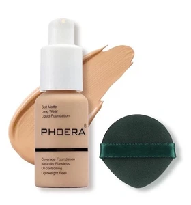 Base de maquillaje PHOERA, impecable suave 1 fl oz (paquete de 1), #104 beige pulido  - Imagen 1 de 11