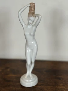 Aquincum Budapest Nude Figure Drying Hair Eyes Closed 8inches Hungarian - Picture 1 of 7