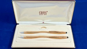 CROSS CLASSIC 14K GOLD FILLED/ROLLED GOLD PEN & 0.7mm MECHANICAL PENCIL #150105 - Picture 1 of 12