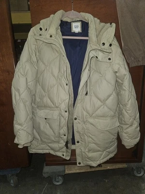 Abrigo Gap Mujer Grande Cremallera Completa Puffer Chaqueta Abrigo Con Capucha Primaloft Informal Foto 1 de 4