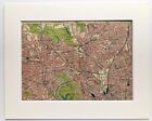 Antique 1920s London Map - Mounted Colour - HAMPSTEAD, ST JOHNS WOOD, ISLINGTON