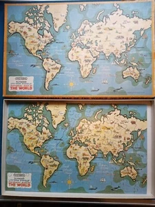 Vintage VICTORY Plywood Jigsaw Puzzle ' The World ' 125 Pieces 1960's - Picture 1 of 1