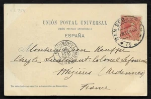 1900.- SAN SEBASTIAN / FRANCIA. T.POSTAL HAUSER Y MENET. SAN SEBASTIAN 355. - Picture 1 of 2