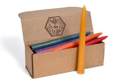 100% Pure Beeswax Taper Candles Dipped Style Unscented Choose Your Color & Size - Image 1 of 4