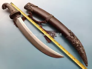 Bonito Cuchillo Corto Listo para la Batalla Acero Plegado Espada de Machete Mongolia Sable de Caballería - Imagen 1 de 12