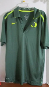 NIKE DRI FIT Green & Yellow NCAA OREGONS DUCKS POLO SHIRT~ Men's Small - Picture 1 of 4