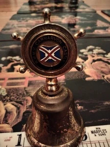 Vintage R.M.M.V. CARNARVON CASTLE Ships Wheel Souvenir Bell, - Picture 1 of 3