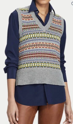 $265 Polo Ralph Lauren XXS Sweater Vest Fair Isle 16% Cashmere Coat RRL Multi XS - Image 1 of 4