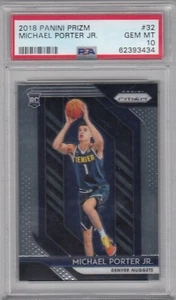 2018 PANINI PRIZM MICHAEL PORTER JR DENVER NUGGETS ROOKIE PSA 10 GEM MINT RC - Picture 1 of 2