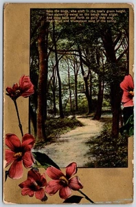 Postcard c1913 Split Ring Duplex Cancel Leadbury Ontario Scenic Poem Spring - Picture 1 of 3