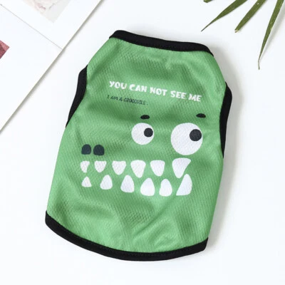 Pet Dog Clothes T Shirt Thin Vest Clothing Puppy Cat Cute Print Costume Apparel∂ - Image 1 of 4