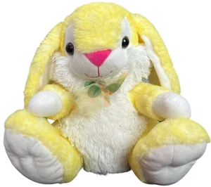 Peluche Homerbest 12" Conejo Conejo Amarillo Brillante Esponjoso Lazo Oreja Animal de Peluche - Imagen 1 de 9