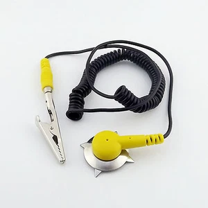 1x ESD Alligator Clip Anti Static Coiled Buckle Pads Ground Grounding Cord Cable - Picture 1 of 7