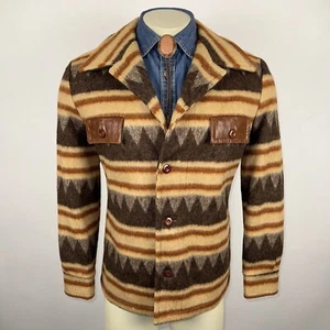 Puritan Cresco Jacket Western Coat Vtg 60s 70s Wool Southwestern Blanket Mens 40 - Picture 1 of 23
