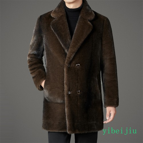 VETEMENTS Blazer uomo colletto media lunghezza lungo pelliccia sintetica cappotto invernale outdoor abbigliamento formale