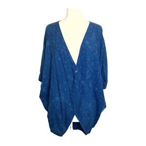 AG Adriano Goldschmied Women Dandelion Blue Floral Kimono Cardigan Size Small - Picture 1 of 11