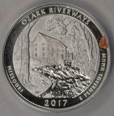 2017 S ANACS EU69 Struck On Defective Blank Ozark River Quarter Mint Error Rare - Image 1 of 4