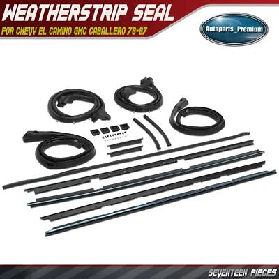 17Pcs Door Tailgate Weatherstrip Seal for Chevy El Camino GMC Caballero 78-87 - Image 1 of 4