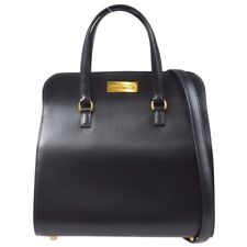 Hermes 2002s 2way Handbag Purse Black Box Calf Vintage □F 35◯ 67903