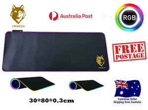 LED Gaming Mouse Pad Large RGB Extended Mousepad Keyboard Desk Anti-slip Mat AU - Picture 1 of 3
