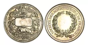 O949, Frankreich, um 1900 Silbermedaille, Imkerei, Biene, Bienenstock, Französischer Bauernverein - Bild 1 von 5