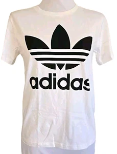 Adidas Original big Trefoil Logo black white tshirt kids M adult XS unisex - Picture 1 of 5
