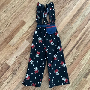 Disney Junior MINNIE MOUSE Girl's Romper Size 4 Fanny Pack Black Red Polka Dots - Picture 1 of 12