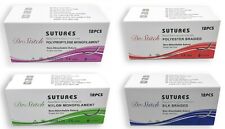 Surgical Training Sutures For Medical Dental, Pack of 12, Sterile Non-Absorbable