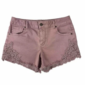 Altard State Size 27 Pink Mauve Shorts Crochet Rose Denim Stretch Cut Off - Picture 1 of 8