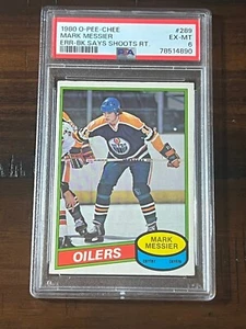1980-81 O-PEE-CHEE #289 MARK MESSIER RC EDMONTON OILERS ROOKIE CARD PSA 6 SHARP - Picture 1 of 2