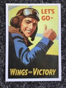 Robert Opie Werbung: Zweiter Weltkrieg: Los geht's - FLÜGEL für SIEG Postkarte - Bild 1 von 2