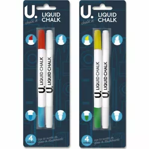 Liquid Chalk Pens - Drawing Fun Double Ended Sided Colours Assorted Art Crafts - Picture 1 of 1