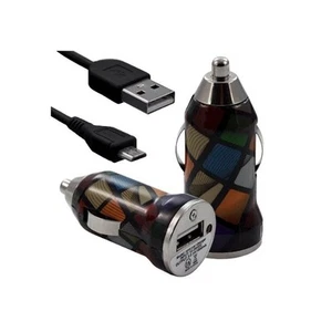 Chargeur voiture allume cigare USB avec câble data CV02 pour Alcatel : One Touch - Photo 1/2