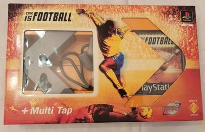 Sony PS1 Multitap Boxed + This Is Football • Kit Completo PAL • MINT Collezione - Immagine 1 di 4