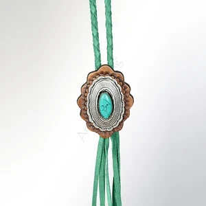 Collar de joyería de cuero genuino trenzado AD American Darling ADJW106D con - Imagen 1 de 4