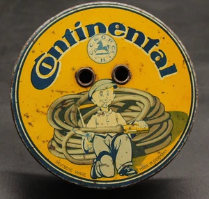 Vecchia scatola di latta molto rara Continental merce tedesca pneumatici auto Germany - Foto 1 di 8