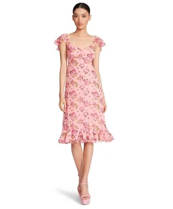 Luv Betsy by Betsy Johnson Damen Midikleid rosa gefüttert Pepper Gr. M  - Bild 1 von 8