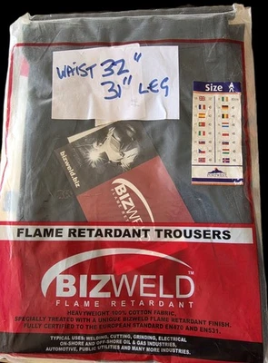 Flame Resistant Portwest Bizweld Welding Trousers Bottle Green BIZ3 32" R