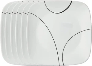 Corelle Vitrelle 6 Piece Salad Plates Set Lightweight Square 9 Inch Simple Lines - Picture 1 of 4